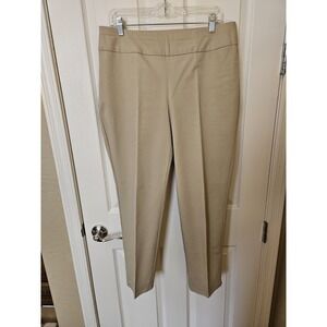 Chicos Fabulously Slimming Dress Pants Tan Stretch Trousers Women 1.5 M Sz. 10